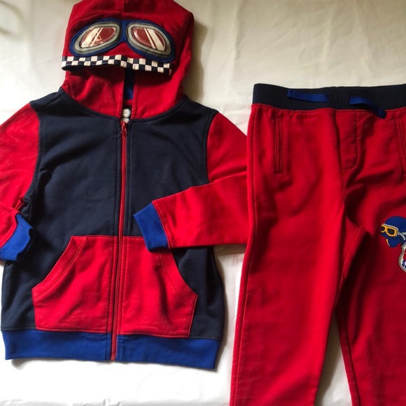 Outfit racecar toddler boys 3 piece size 5T Wonder Nation height 42-44.5" red - Picture 3 of 9